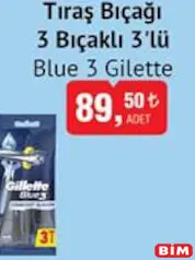 GİLLETTE BLUE 3 TIRAŞ BIÇAĞI 3 BIÇAKLI 3'LÜ